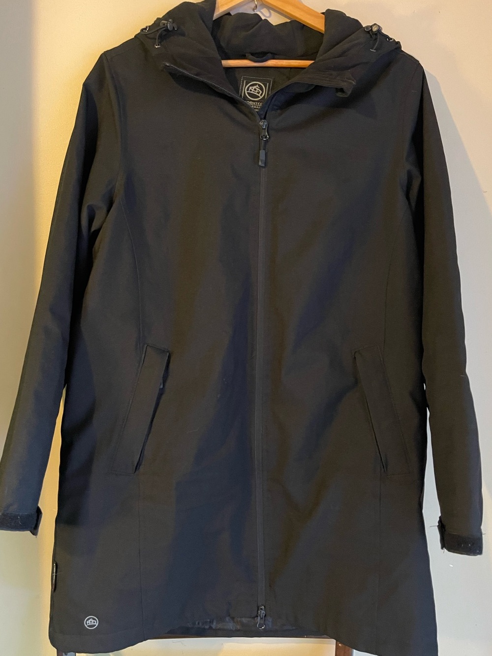 Stormtech Black Hooded Longline Softshell Rain Coat Jacket Women's Large